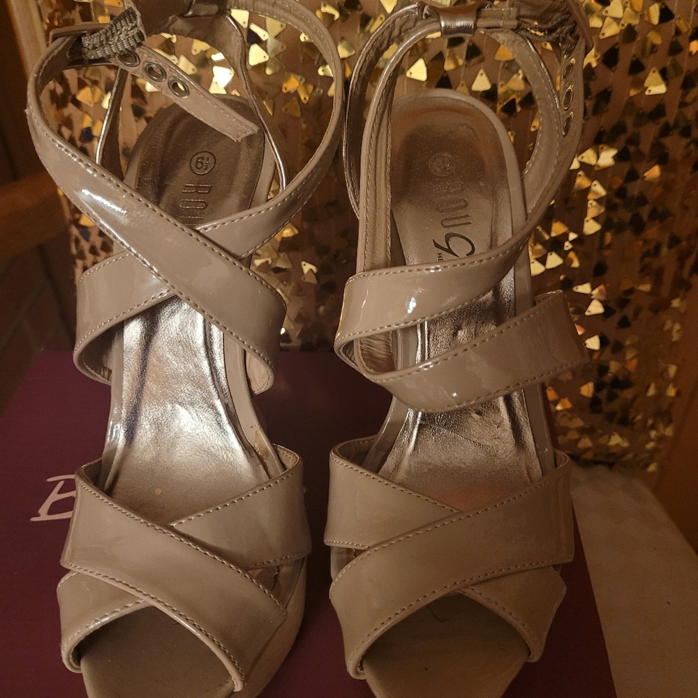 Beige Wedge Heels